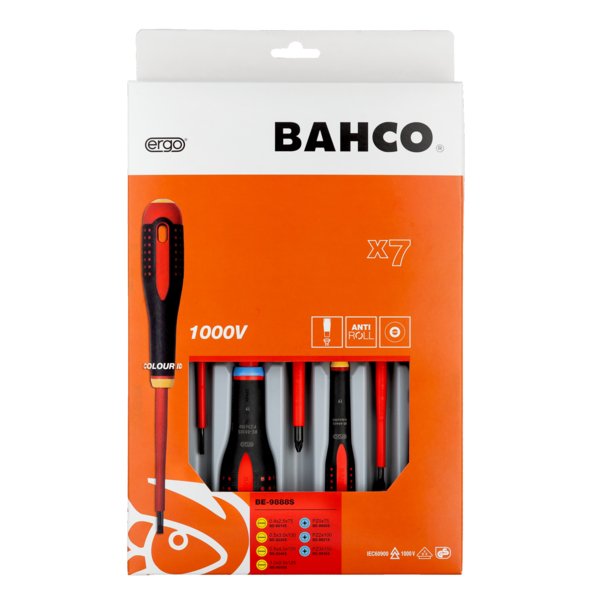 Bahco ERGO™ VDE Insulated Screwdriver Set with 3-Component Handle - 7 Pcs