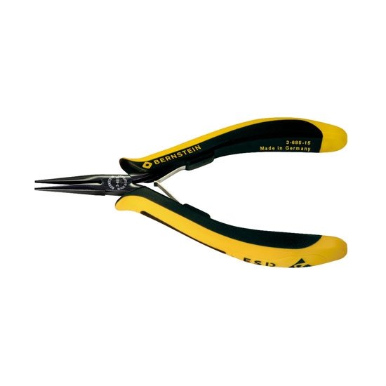 Bernstein Snipe Nose Plier, 10 mm Head Width, Short Plain Jaw