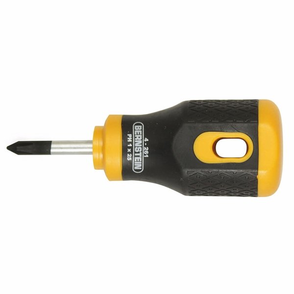 Bernstein Stubby/Chubby Screwdriver, 25 x 4.5 mm Blade, Slotted