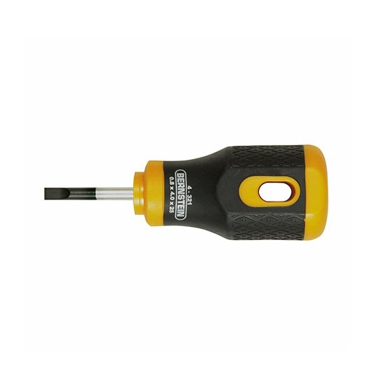 Bernstein Stubby/Chubby Screwdriver, 25 x 4.0 mm Blade, Slotted