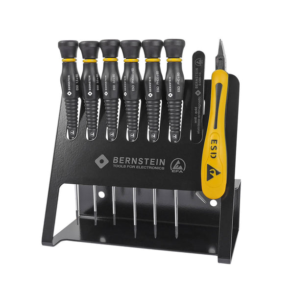 Bernstein ESD Screwdriver Set with Tweezers & Side Cutters VARIO 8 Piece