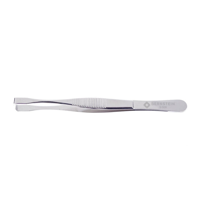 Bernstein Component Tweezer, 140 mm, With Jaw Bent Inwards 5 mm Width, Nickel-Plated