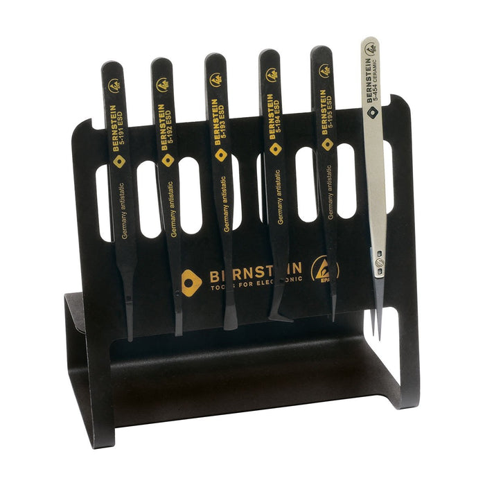 Bernstein ESD Tweezer 5-Pieces Set, Plastic