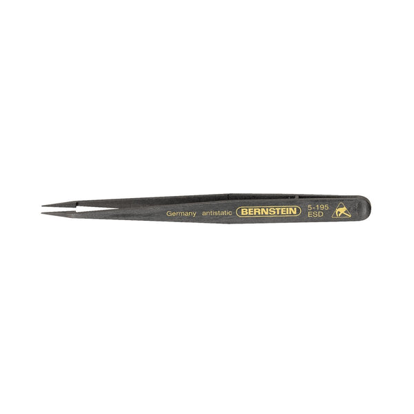 Bernstein ESD Plastic Precision Tweezer Straight Concave Very Fine Tip