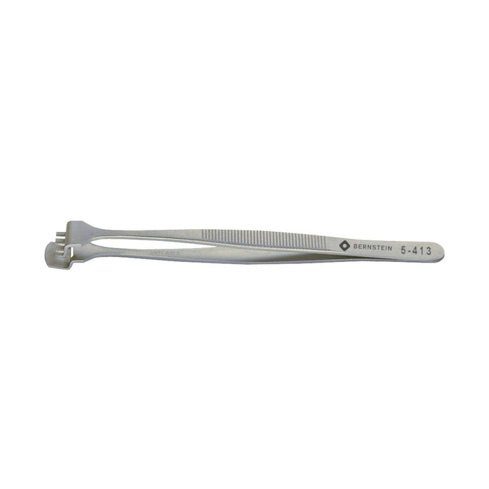 Bernstein Wafer Tweezer, 12 mm Jaw, With Graduated Lower Paddle and 4 Teeth 4 DWF