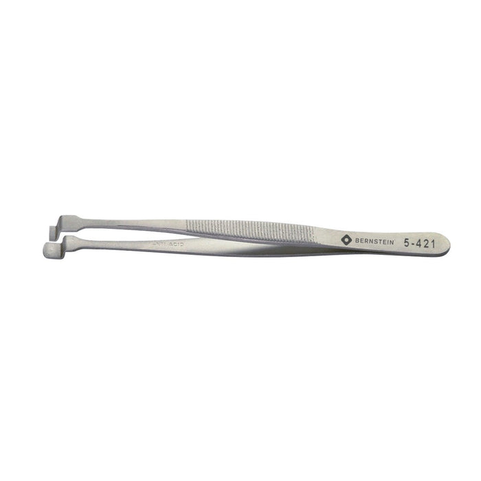 Bernstein Wafer Tweezer, 6 mm Jaw, With Graduated Lower Paddle, No Teeth 3 DW Small