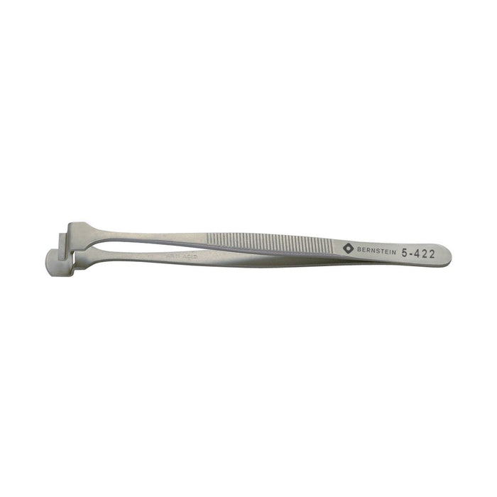 Bernstein Wafer Tweezer, 12 mm Jaw, With Graduated Lower Paddle, No Teeth 4 DW