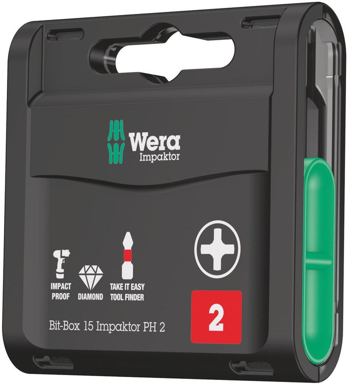 Wera Bit-Box 15 Impaktor Phillps PH2 15 Pce 057752
