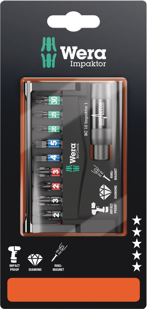 Wera Bit-Check 10 Piece Impaktor Set 073980