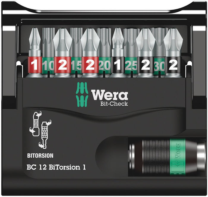 Wera Bit-Check 12 PH/PZ/TX Bitorsion Insert Bit Set 12 Pce 057420