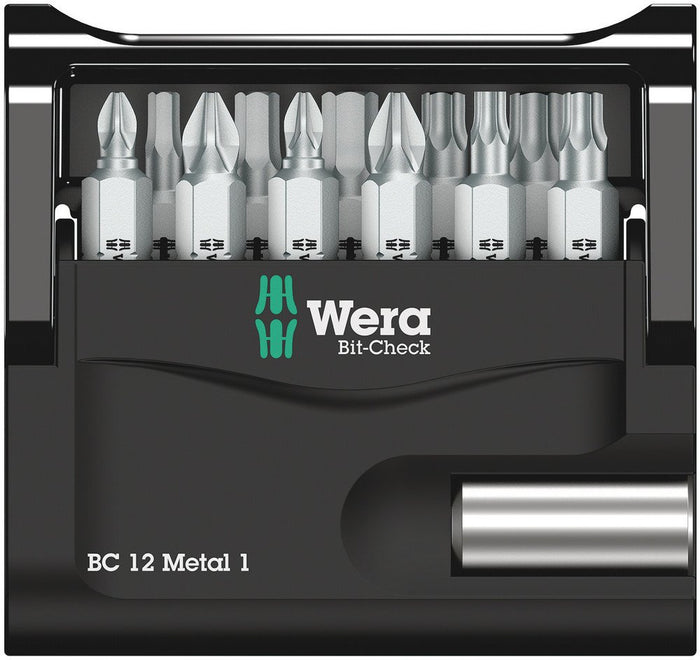 Wera Bit-Check 12 Metal PH/PZ/TX /Hex Insert Bit Set 12 Pce 057424