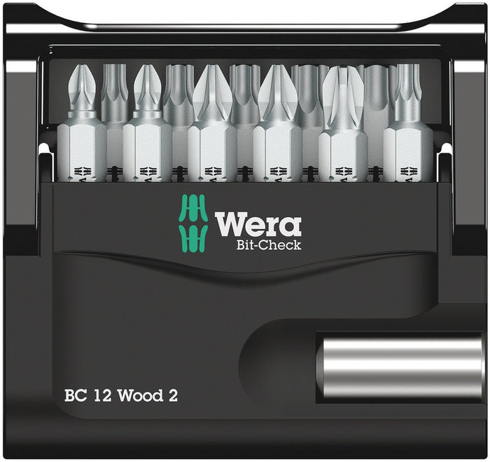 Wera Bit-Check 12 Wood PH/PZ/TX Insert Bit Set 12 Pce 057422