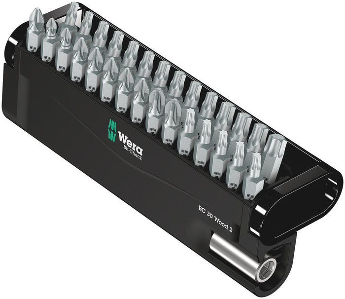 Wera Bit-Check 30 Wood PH/PZ/TX Insert Bit Set 30 Pce 057432
