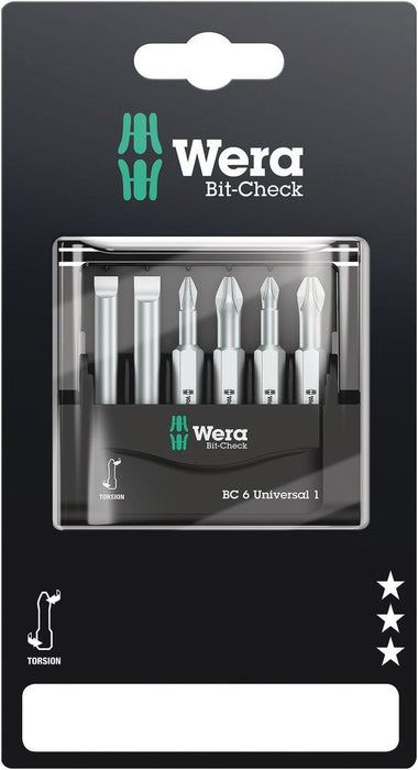Wera Bit-Check 6 Universal 1 SB 6 Pce 073635