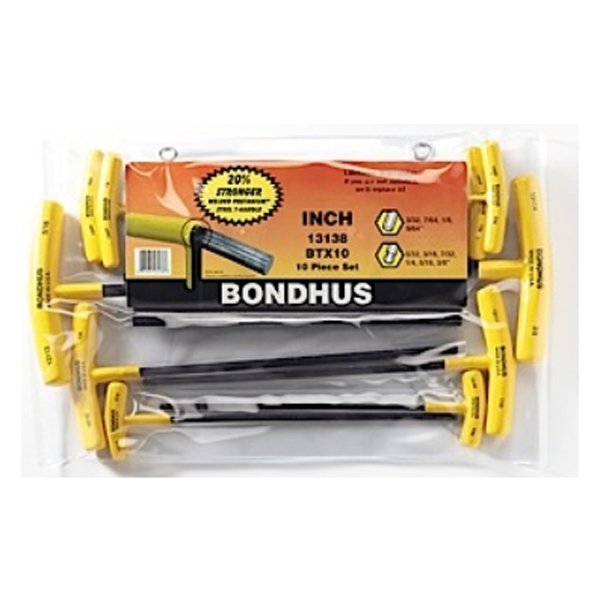 Bondhus 10pc Ball End and Hex T-Handles 13138