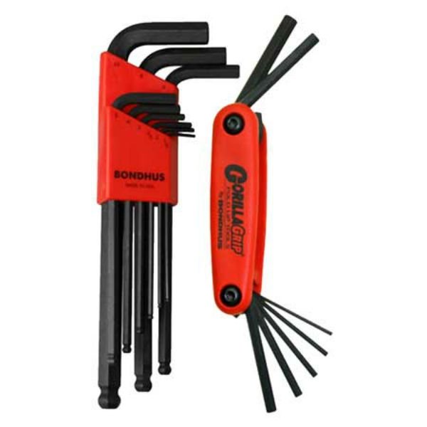 Bondhus Bonus Pack - Balldriver L-Wrench Set 10999 (1.5 - 10mm) and GorillaGrip Fold-up Set 12587 (2 - 8mm)
