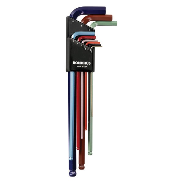 Bondhus ColourGuard Ball End L-Wrench Metric Set, 9 Pce