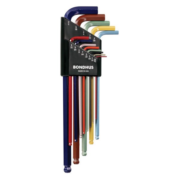 Bondhus ColourGuard Ball End L-Wrench Imperial Set, 13 Pce