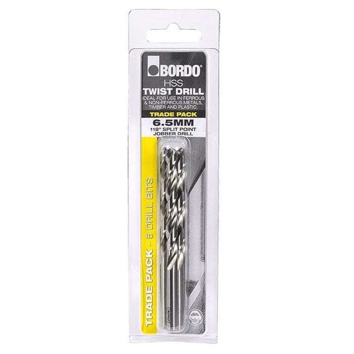Bordo Metric Quick Silver M2 HSS 6mm Jobber Drill Bits, 5pk