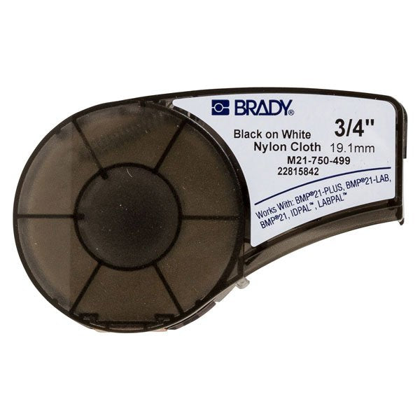 Brady B-499 Nylon Cloth 19.05mm x 4.88m Black on White