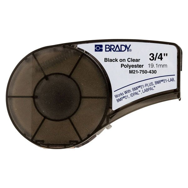 Brady B-423 Polyester 19.05mm x 6.4m Black on Clear