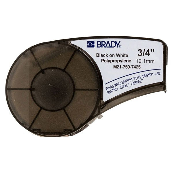 Brady B-7425 Polypropylene 19.05mm x 6.4m Black on White