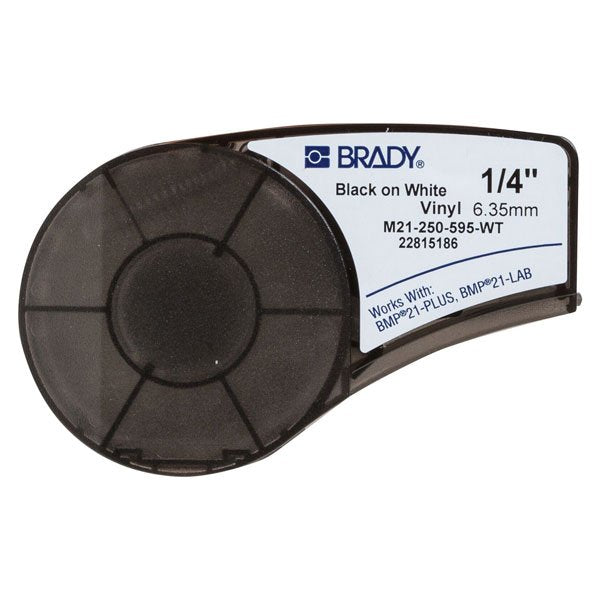 Brady B-595 Vinyl 6.35mm x 6.4m Black on White