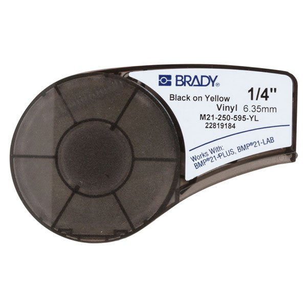 Brady B-595 Vinyl 6.35mm x 6.4m Black on Yellow