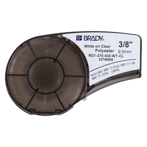 Brady B-430 Polyester 9.5mm x 6.4m White on Clear