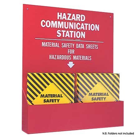 Brady Hazard Communication Station, H750 x W600 x 100mm, Steel, Red