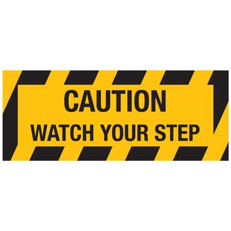 Brady Safety Stair Marker - Caution Watch Your Step, H180mm x W440mm, Yellow/Black