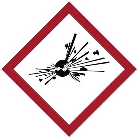 Brady GHS Exploding Bomb Pictogram, 20x20mm, Self Adhesive Vinyl