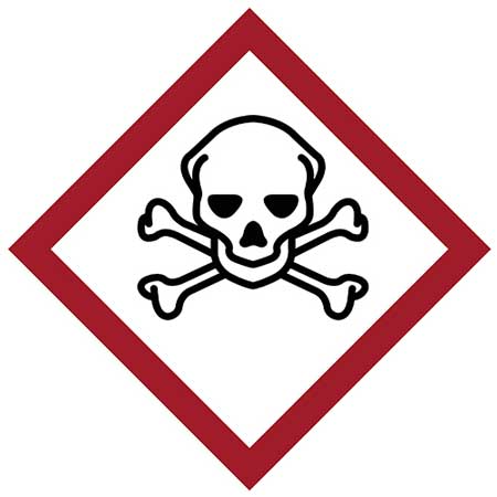 Brady GHS Skull & Crossbones Pictogram, 100x100mm, Self Adhesive Vinyl