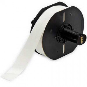 Brady B33C-375-498 Repositionable Vinyl Cloth Wire & Cable Labels White Continuous