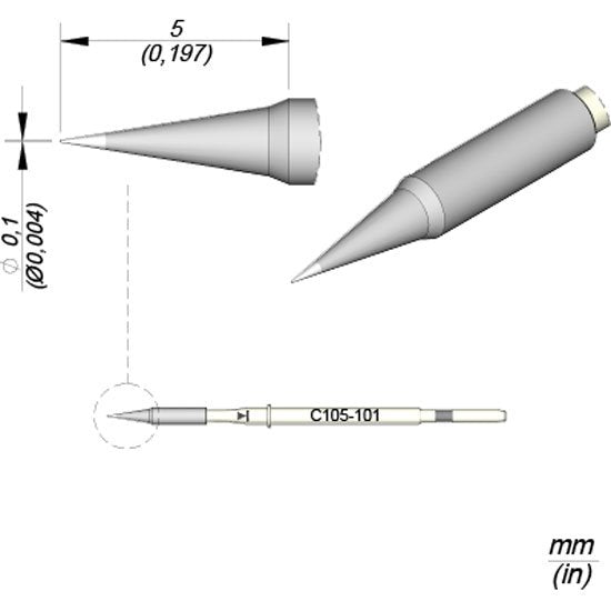 JBC 0.1mm Conical Nano Cartridge Tip
