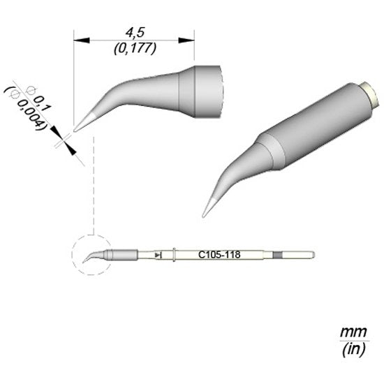 JBC Cartridge Bent Ã˜ 0,1