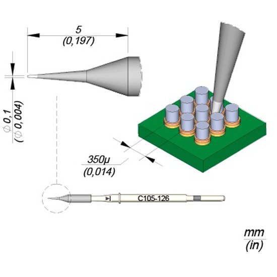 JBC Cartridge Conical Ã˜ 0,1