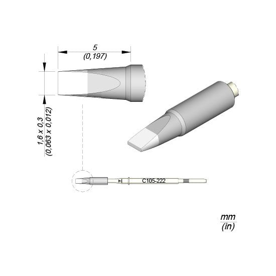 JBC 1.6 x 0.3mm Cartridge Chisel