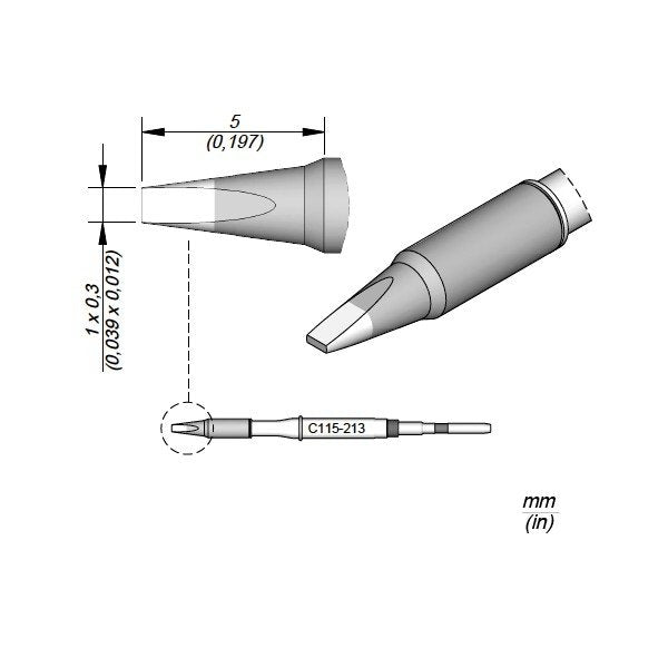 JBC Cartridge Chisel 1x0.3 S1
