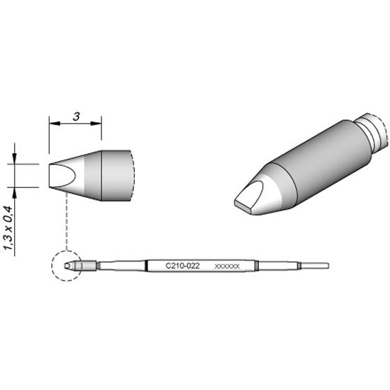 JBC Cartridge Chisel 1,3 x 0,4