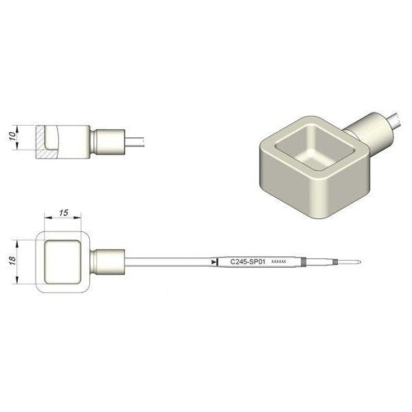 JBC Cartridge Ti Pot 15x18 mm.