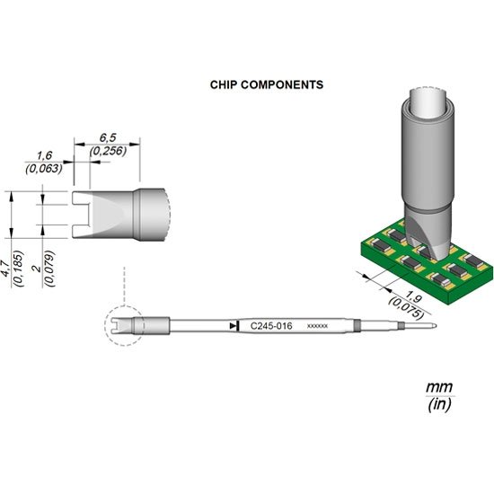 JBC 1.9mm Chip Components Standard Cartridge Tip For Sale Online ...