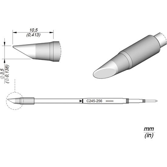 JBC 3.4mm Extra Bevel Standard Cartridge 20mm Longer