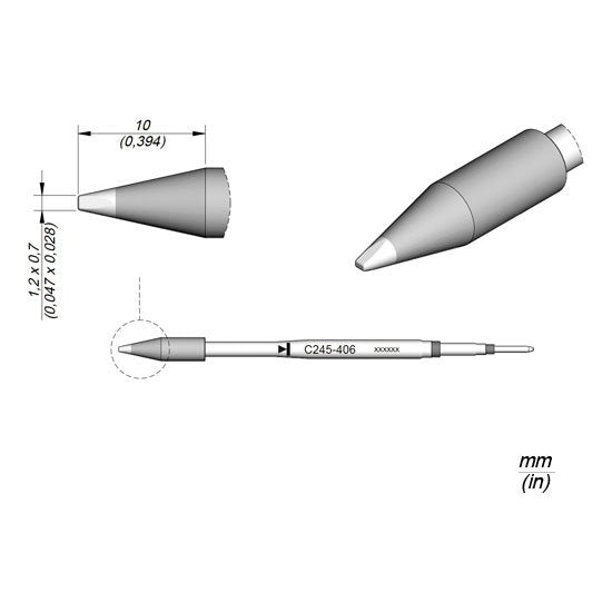 JBC 1.2mm Chisel Cartridge Tip