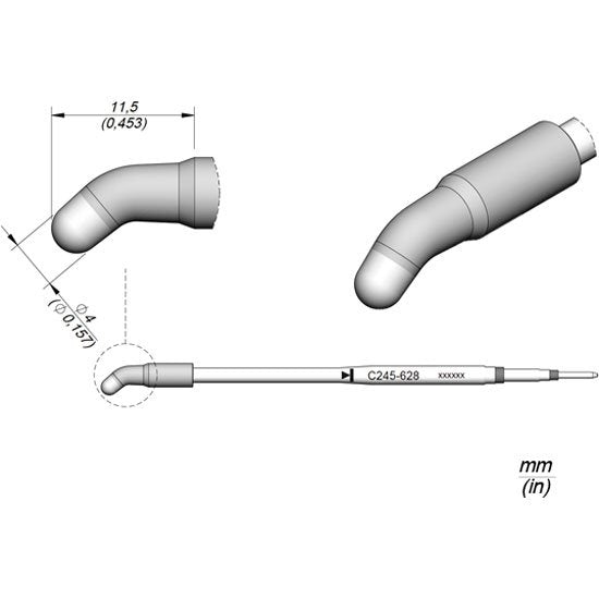JBC 3.9mm Bent Conical Standard Cartridge Tip