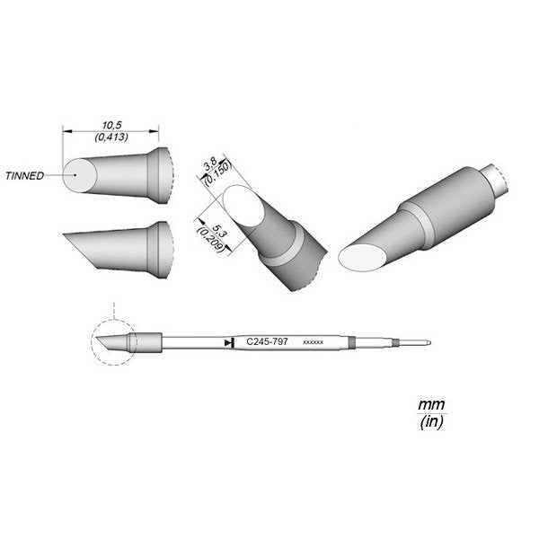 JBC Cartridge Bevel Ã˜3.8