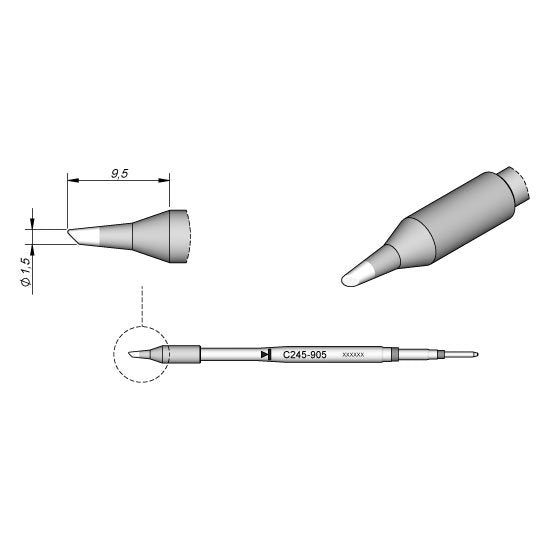 JBC 1.5mm Bevel Standard Cartridge Tip