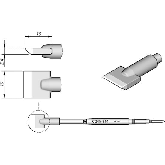 JBC 10mm IC Blade Type Cartridge Tip