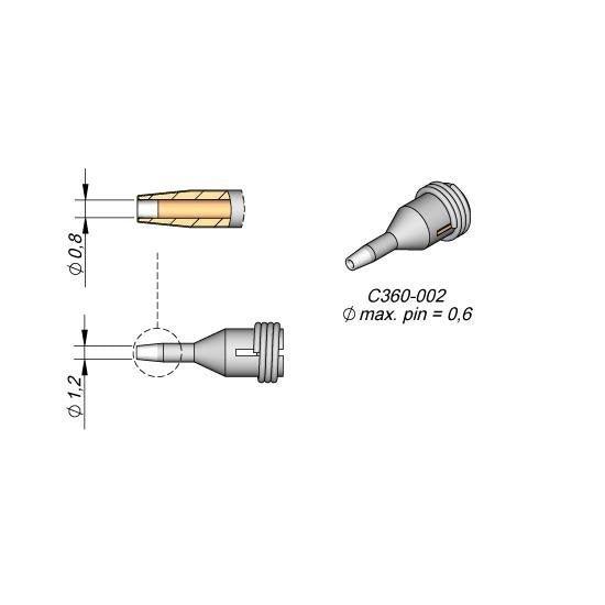 JBC 1.2mm Microdesoldering Extended Life Tip