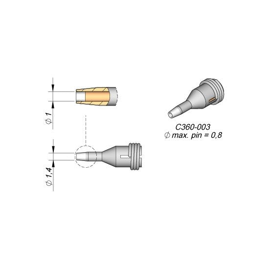 JBC 1.4mm Microdesoldering Extended Life Tip